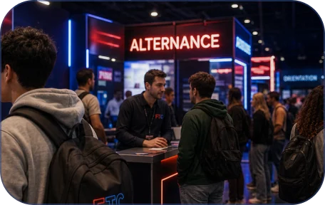 Vue du salon Fixe Ton Cap avec stands alternance et apprentissage